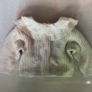 Cream Lace Collar Sweater